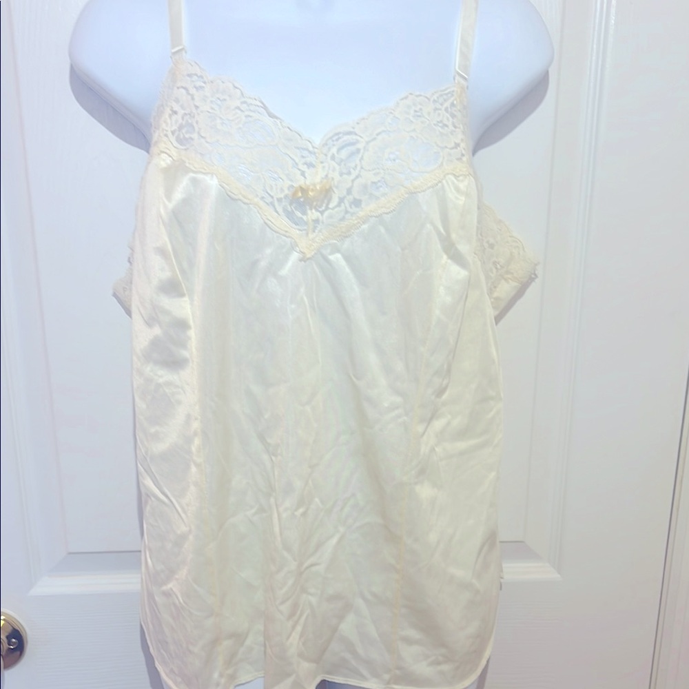 Vintage Perfectform Size 20 Cream Camisole Adjustable Straps Lingerie USA 🇺🇸